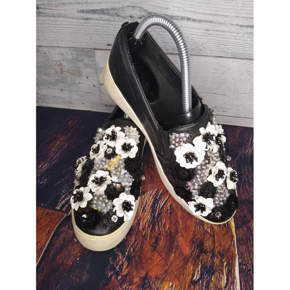 Michael Kors Trent Floral Sequined Slip-On Sneaker Size 7 - Picture 1 of 5